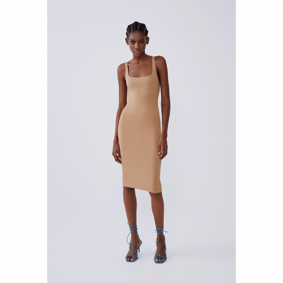 Zara nude midi dress Clearance